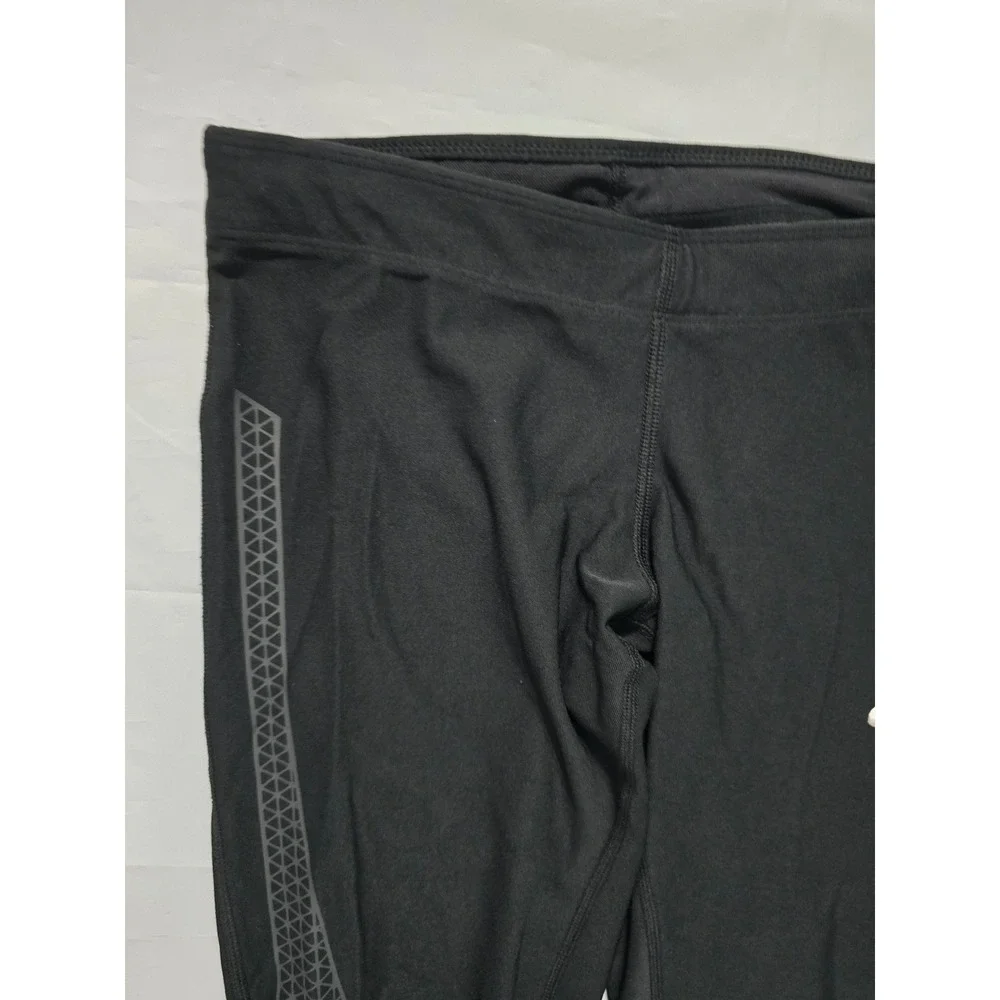 Nike Dri-FIT Womens Black Running Tights Reflective Zipper Ankle Leggings Small